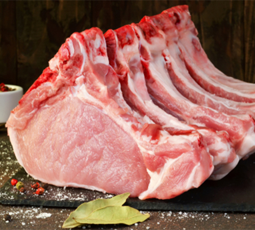 Fresh pork chops with a bone